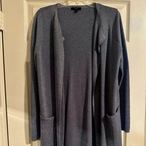 J. Crew Womens Juliette Collarless Sweater-Blazer Blue